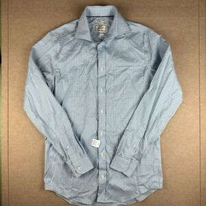 Jos A Bank 1905 Stretch Non-iron Slim Fit Men's Dress Shirt 15.5 | 36 Blue Check